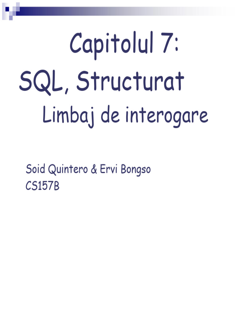 Prezentare SQL 1 | PDF