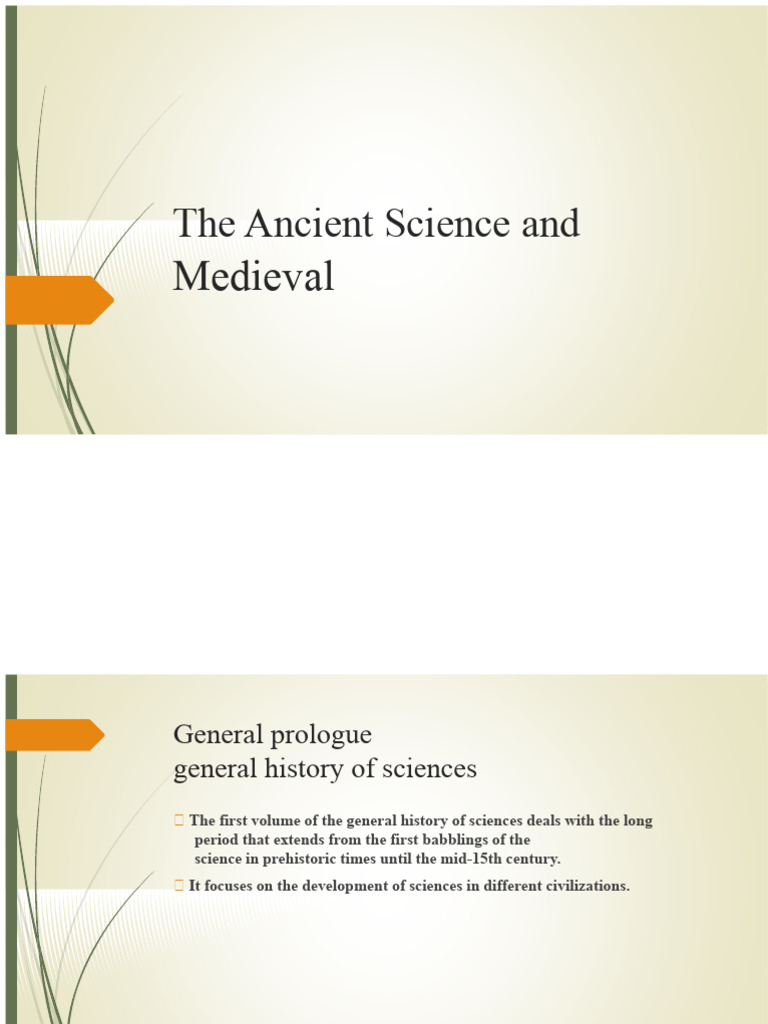 History of Ancient and Medieval Sciences | PDF | Science | Mathematics