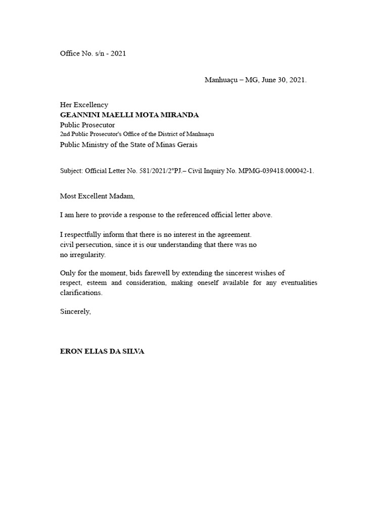 Response to the Official Letter | PDF
