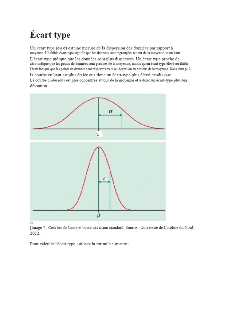 Comprendre l'écart type en statistiques | PDF | Écart type | Analyse ...