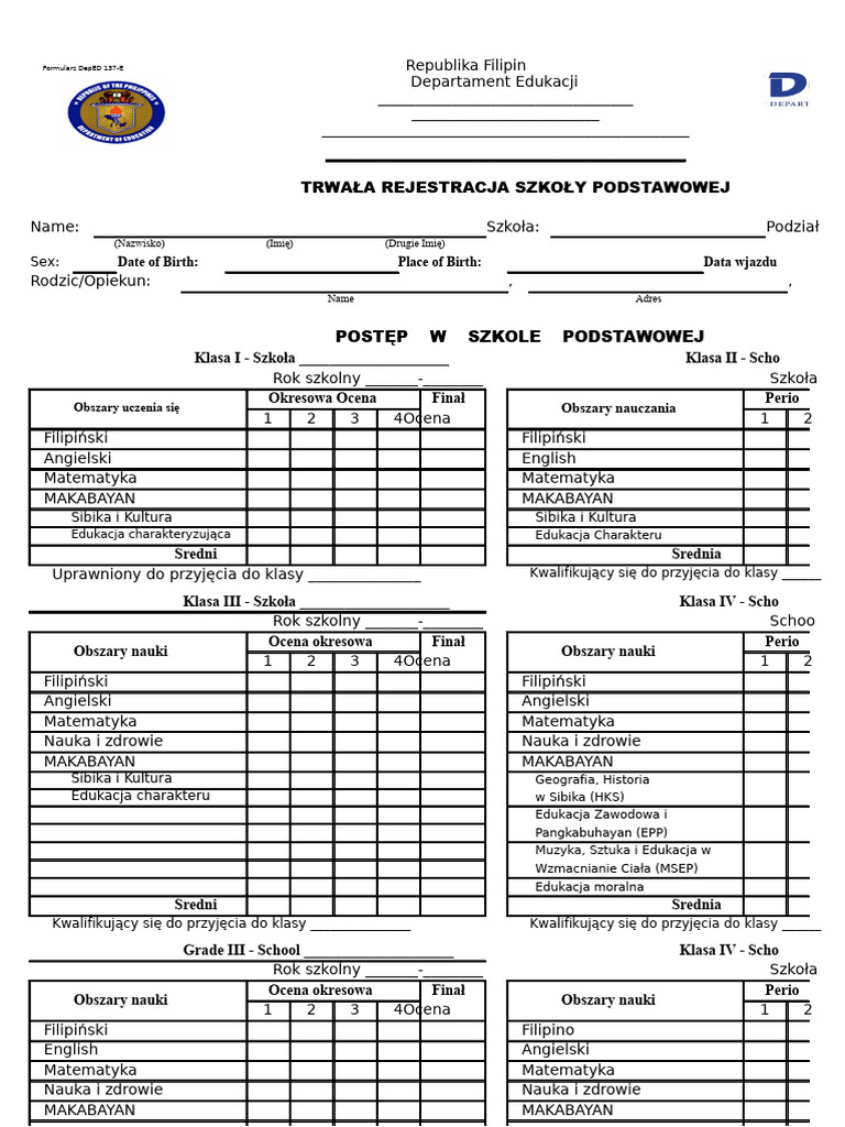 FORMULARZ 137-Szablon | PDF