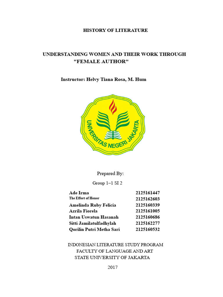 Literary History - Female Authors.docx | PDF | Feminism | Gender Studies