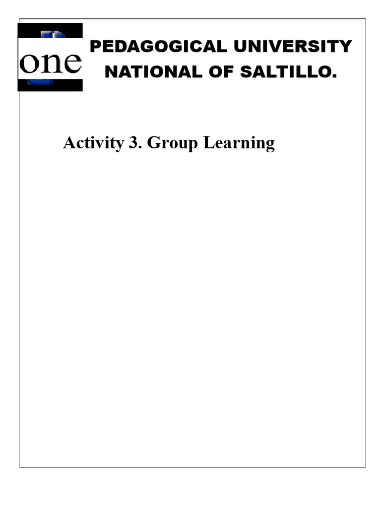 Activity 3. Group Learning PEDAGOGICAL UNIVERSITY | PDF