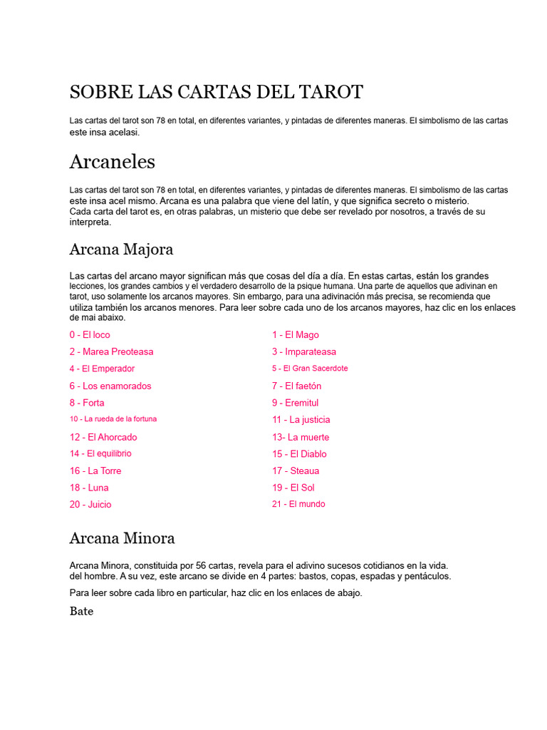 Guía Completa sobre las Cartas del Tarot | PDF | Tarot | Amor