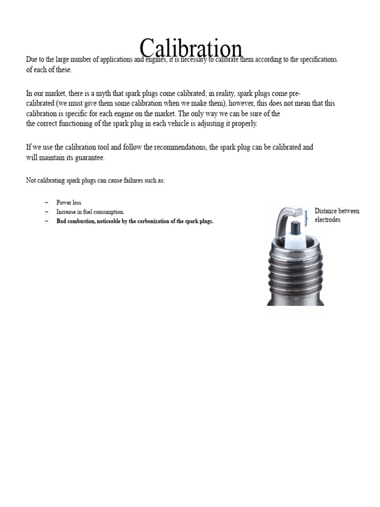 Spark Plug Calibration Guide | PDF | Mechanical Engineering | Engines