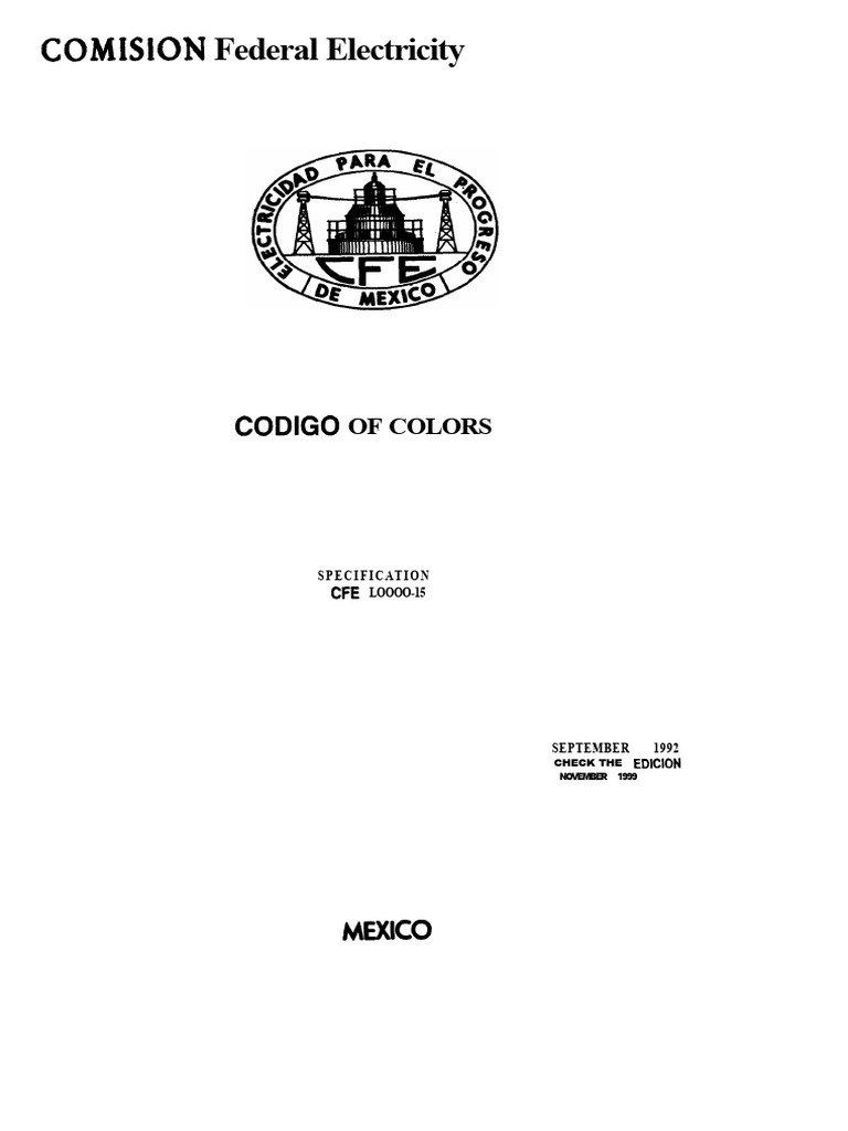 Federal Electricity Color Specification L0000-15 | PDF | Color ...