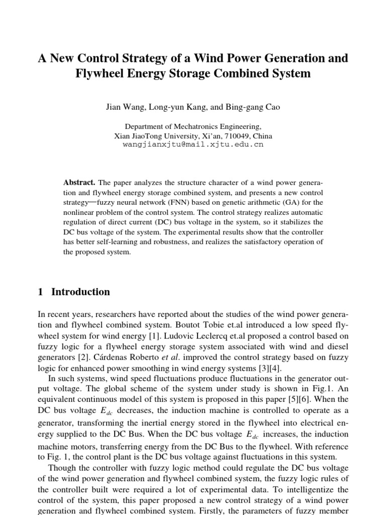 A New Control Strategy of A Wind Power Generation and | PDF | Wind ...