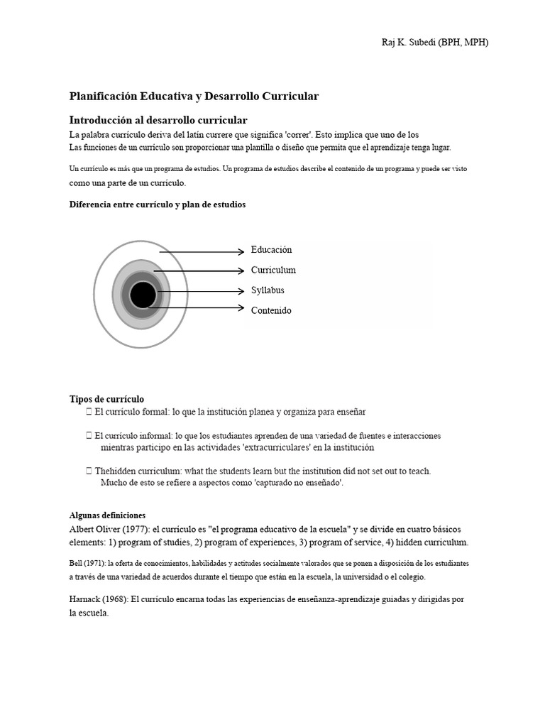 Desarrollo Curricular y Planificación Educativa | PDF | Plan de ...