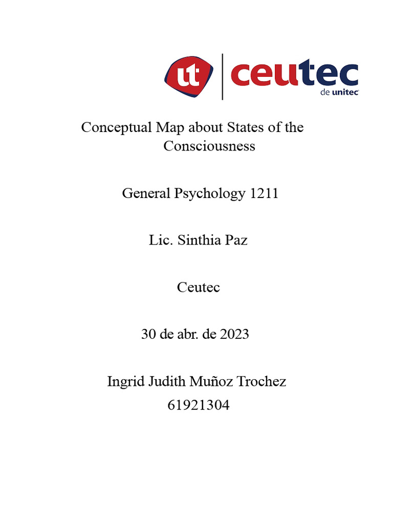 Conceptual Map of States of Consciousness | PDF | Consciousness ...