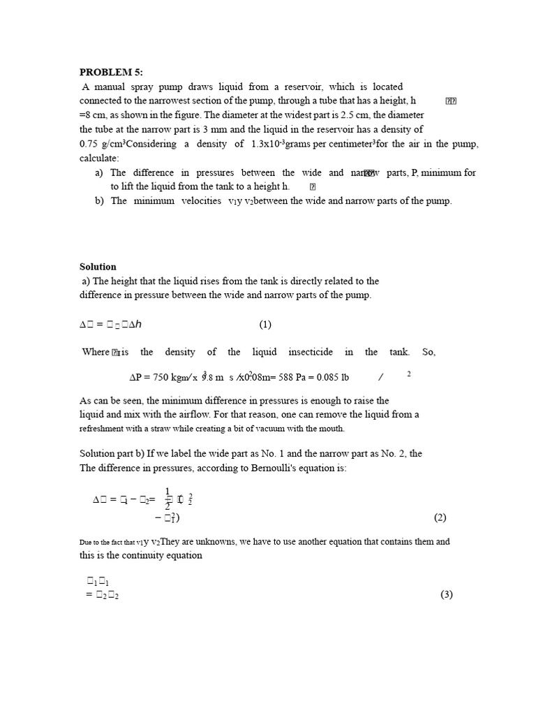 Pressure and Flow Calculations in Pumps | PDF | Pump | Pressure