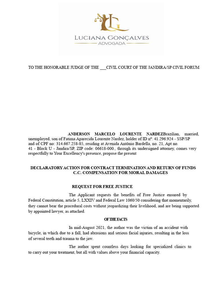 Action For Termination of Contract | PDF | Damages | Negligence