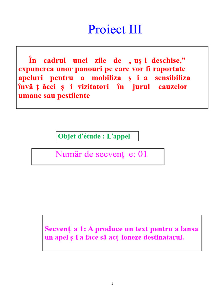 Proiectul III Apelul | PDF