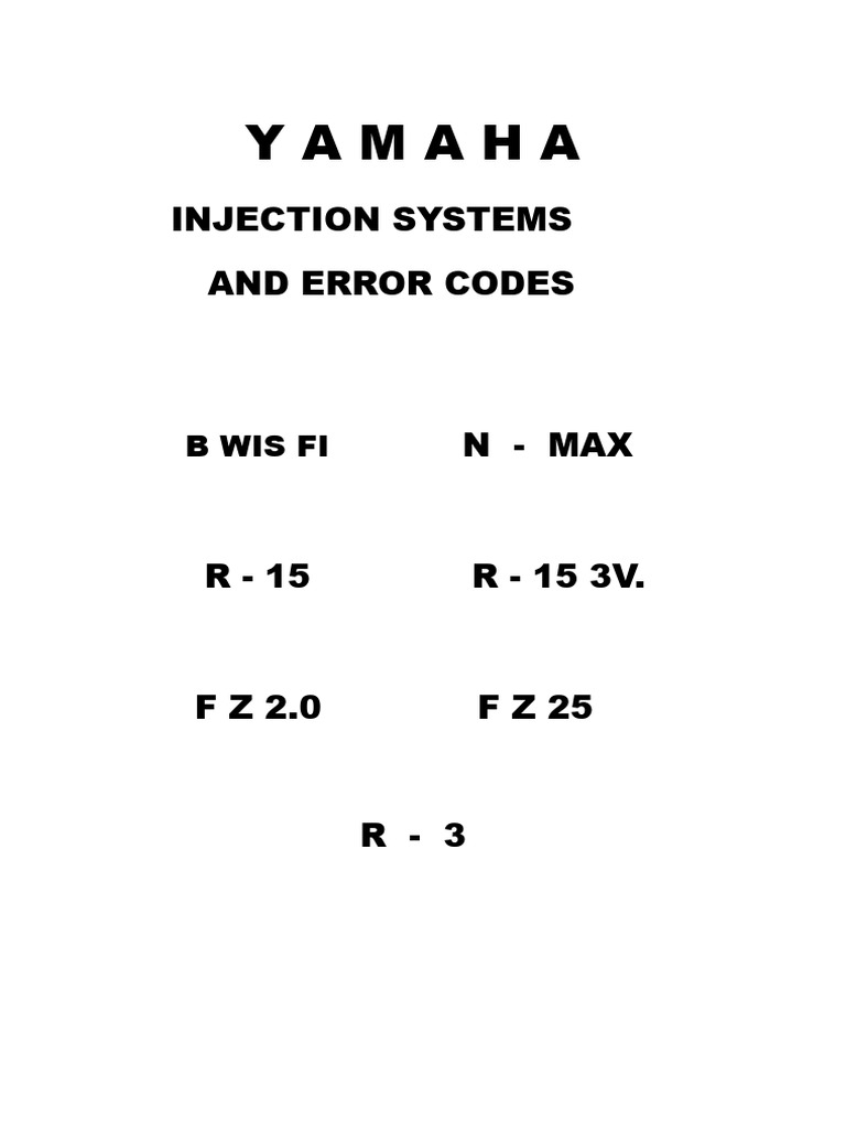 Yamaha Fuel Injection Error Codes Guide | PDF | Throttle | Engines