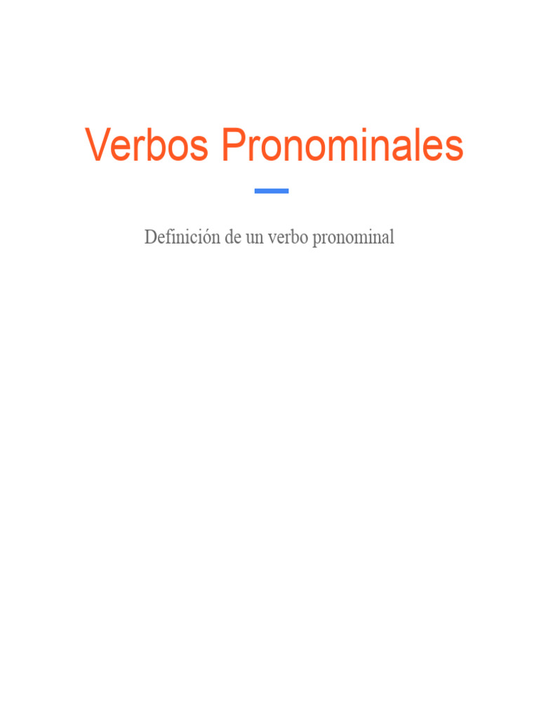 Guía de Verbos Pronominales en Español | PDF | Pronombre | Asunto ...
