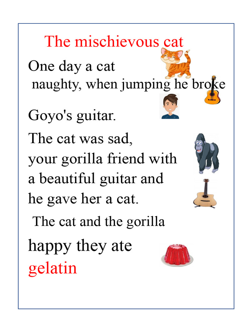The Mischievous Cat Large Reading | PDF