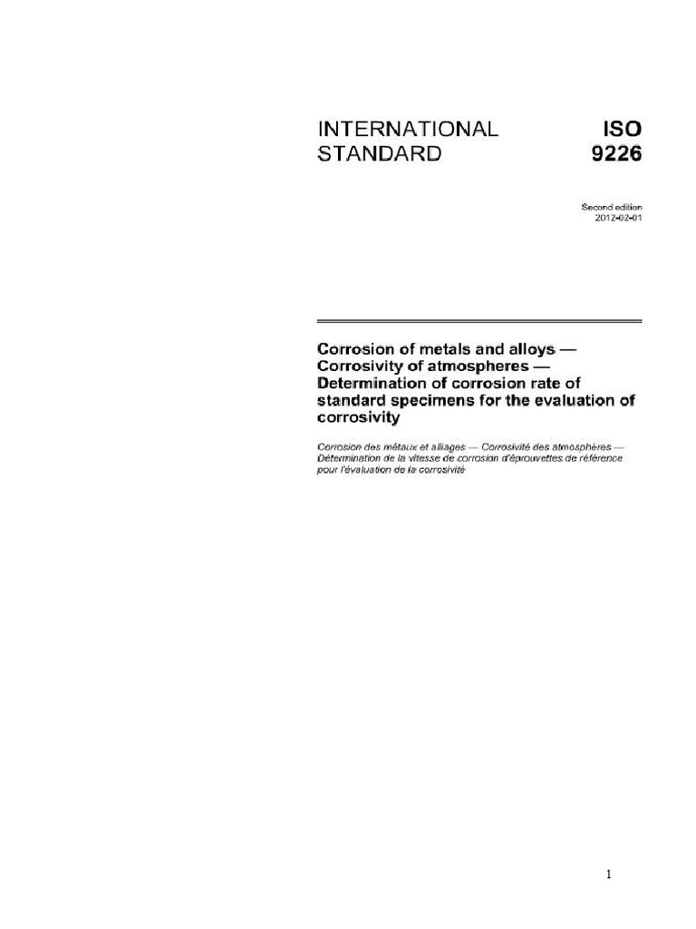 ISO 9226 2012 Corrosão - de - Metais | PDF