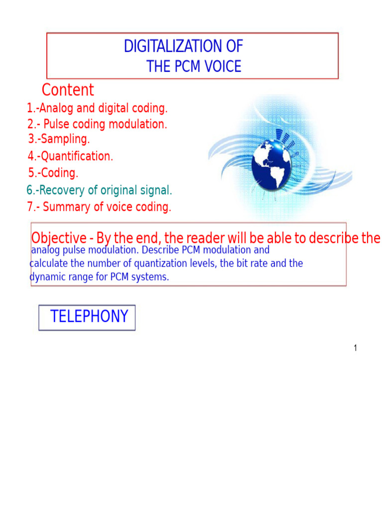PCM Voice Digitalization Explained | PDF | Sampling (Signal Processing ...