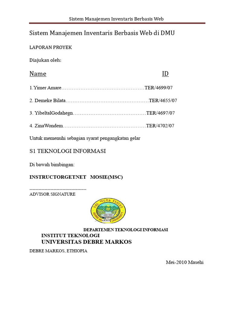 Sistem Manajemen Inventaris Web DMU | PDF