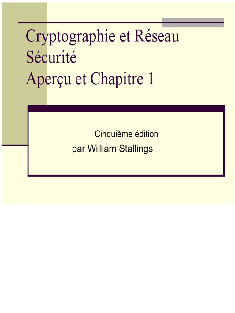 Introduction à la Cryptographie et Sécurité | PDF | Cryptographie ...