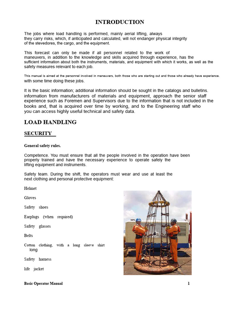Load Handling Safety Manual | PDF | Crane (Machine) | Wire
