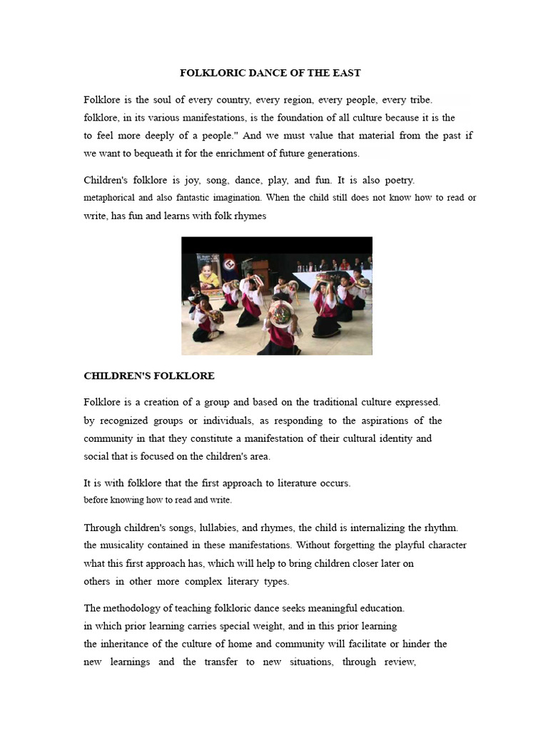 Folkloric Dance of The East | PDF | Folklore | Dances