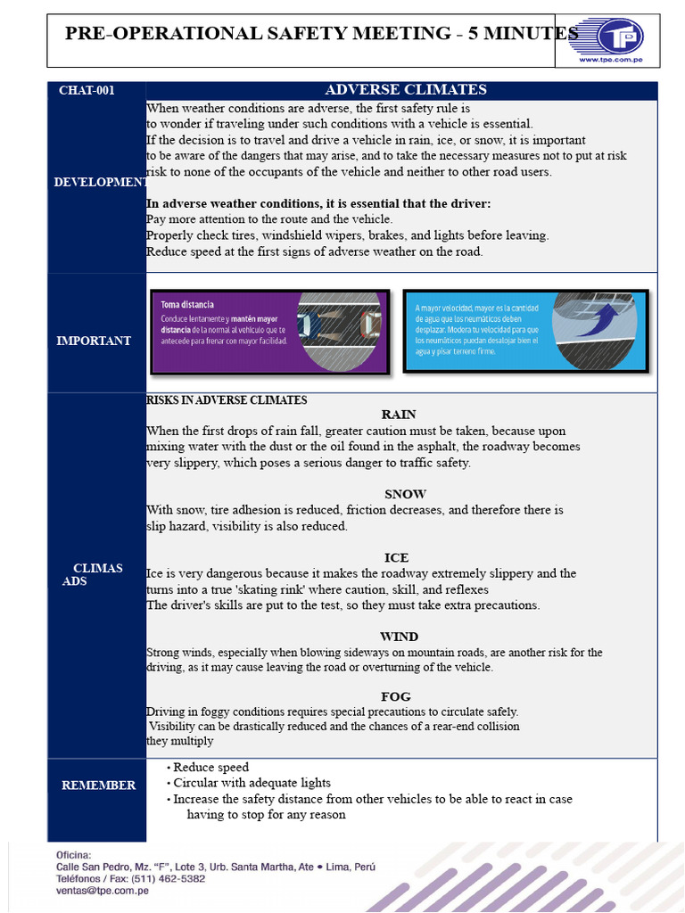 Adverse Weather Driving Safety Tips | PDF | Road | Ice