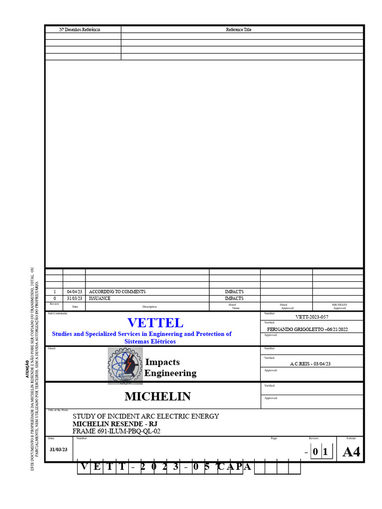 Study of Electric Arc Panel 691 Illum PBQ QL 02 Vett 2023 057 - r01 ...
