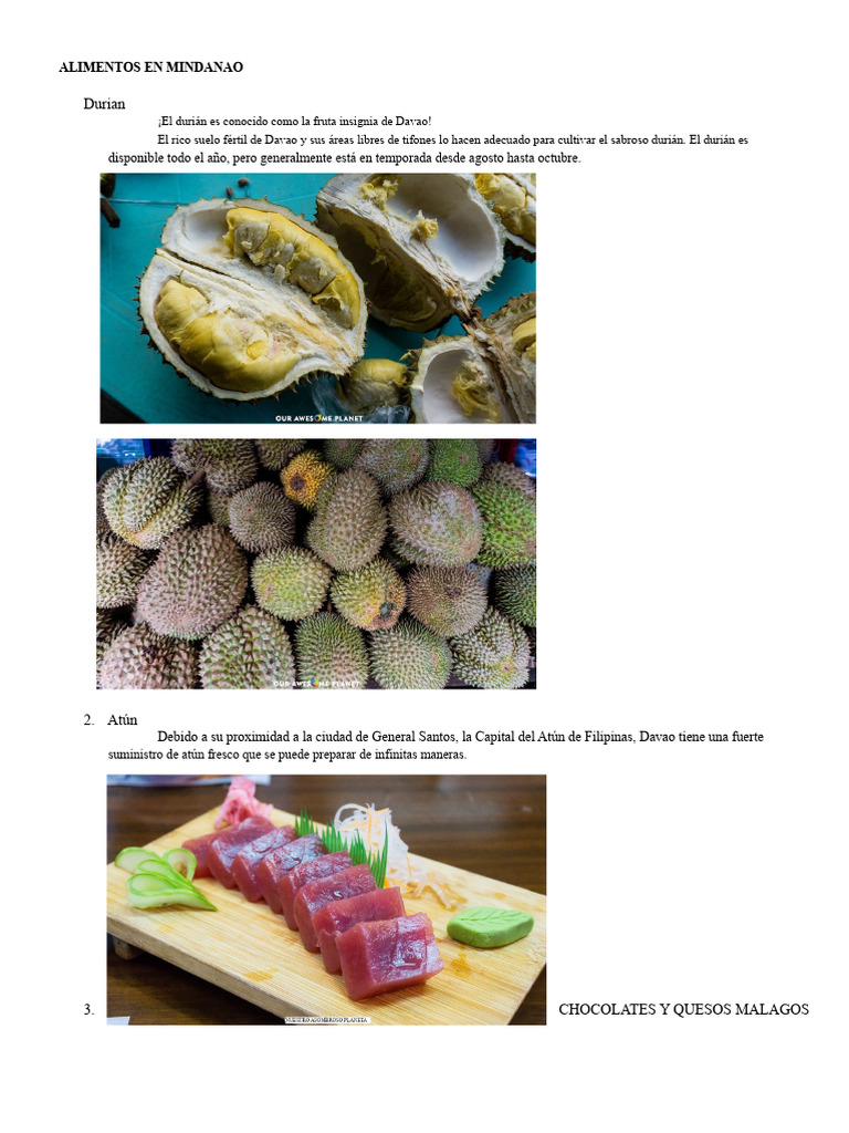 ALIMENTOS EN MINDANAO | PDF | Postres | Cocina occidental