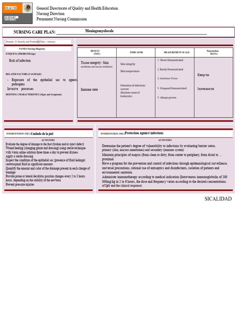 Nursing Care Plan for Infection Management | PDF | Blood Pressure | Heart