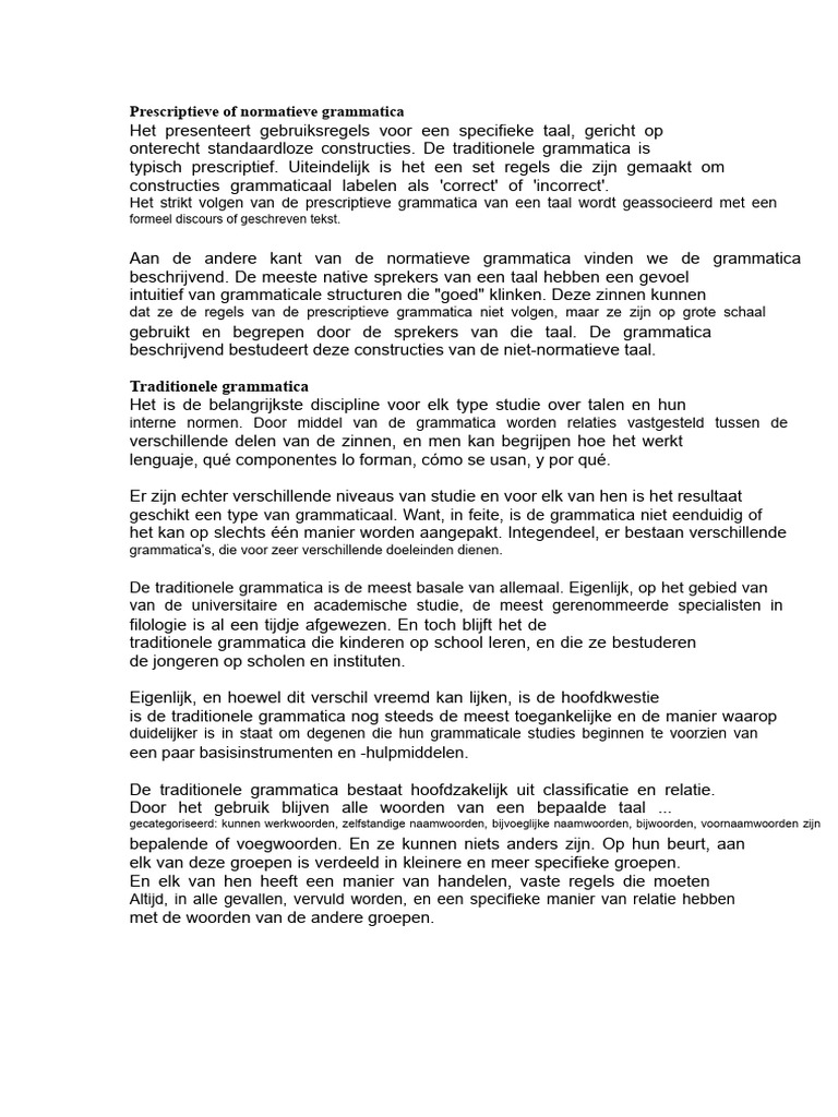 Prescriptieve of Normatieve Grammatica | PDF