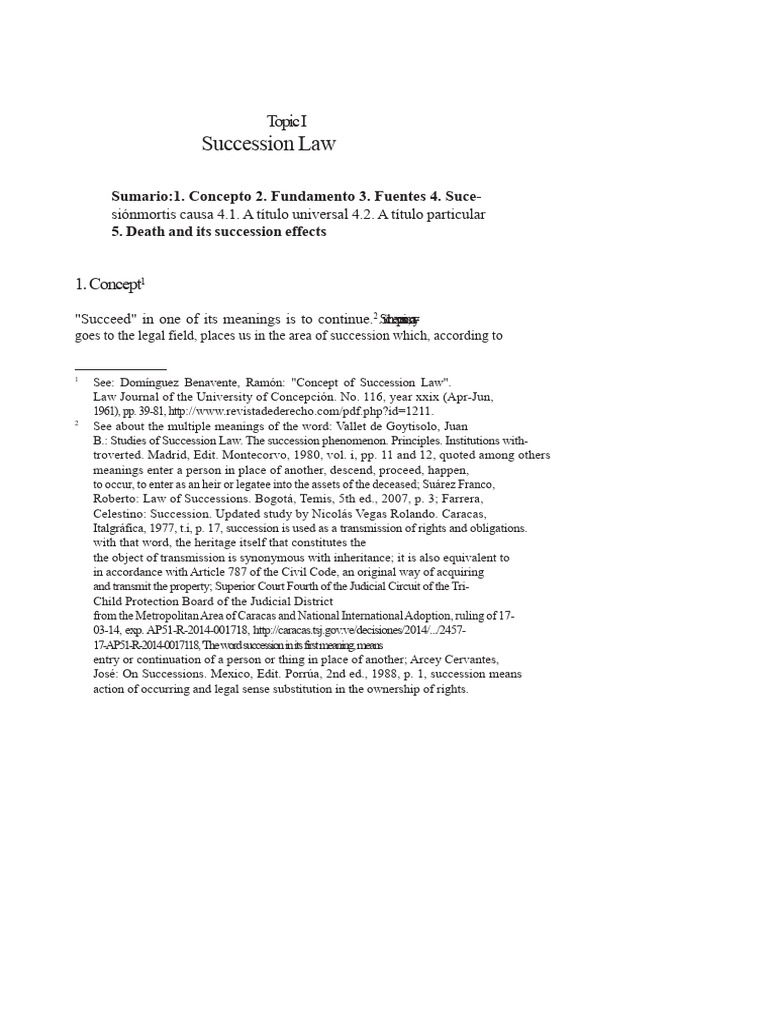 Overview of Succession Law Principles | PDF | Inheritance | Property