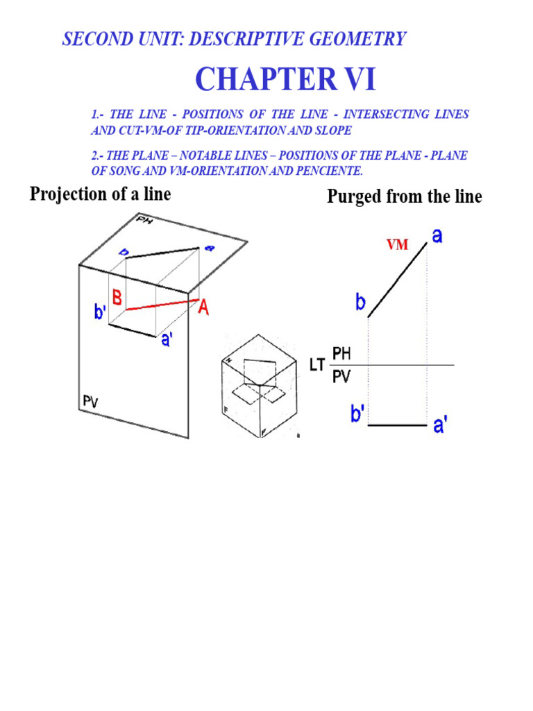 Descriptive Geometry: Lines and Planes | PDF | Line (Geometry) | Rectangle