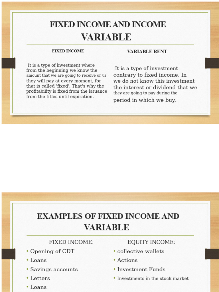 Fixed vs. Variable Income Investments | PDF