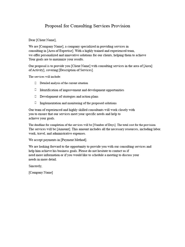 Consulting Services Proposal Template | PDF