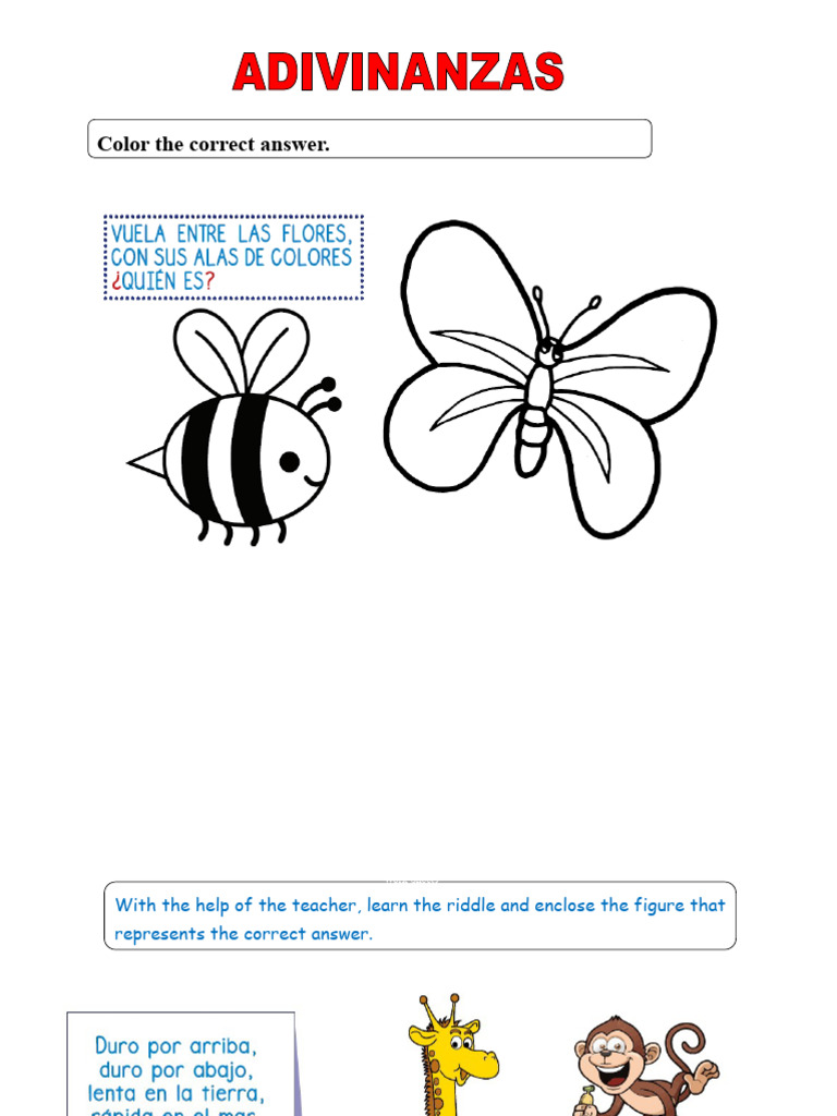 Interactive Riddle Worksheets for Kids | PDF
