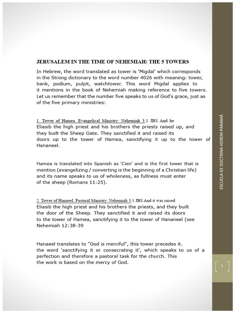 Nehemiah's Five Towers Explained | PDF | Priest