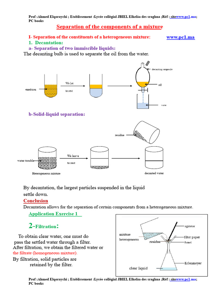 Mixture Separation Techniques Explained | PDF
