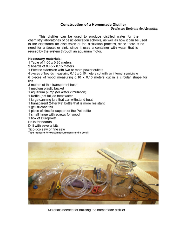 Build a Homemade Distiller Guide | PDF | Distillation | Water