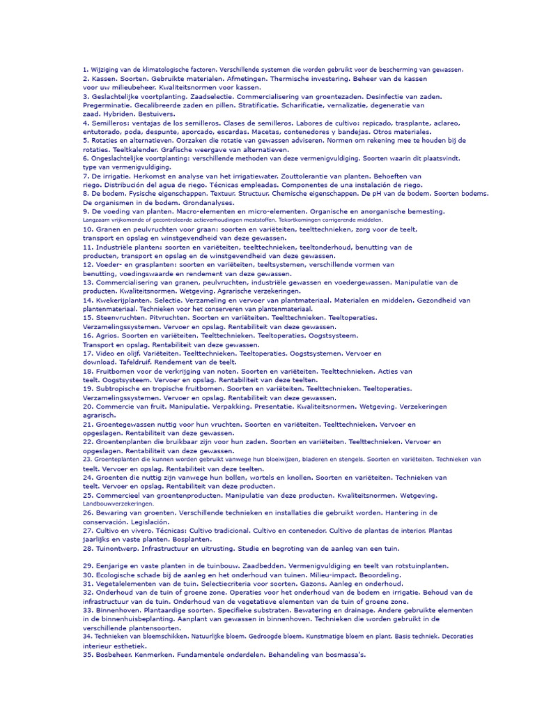 Programma Agrarische Productie Operaties | PDF