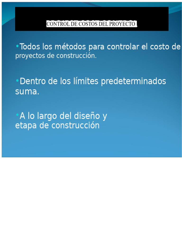 Control de Costos en Proyectos de Construcción | PDF | Presupuesto | Diseño