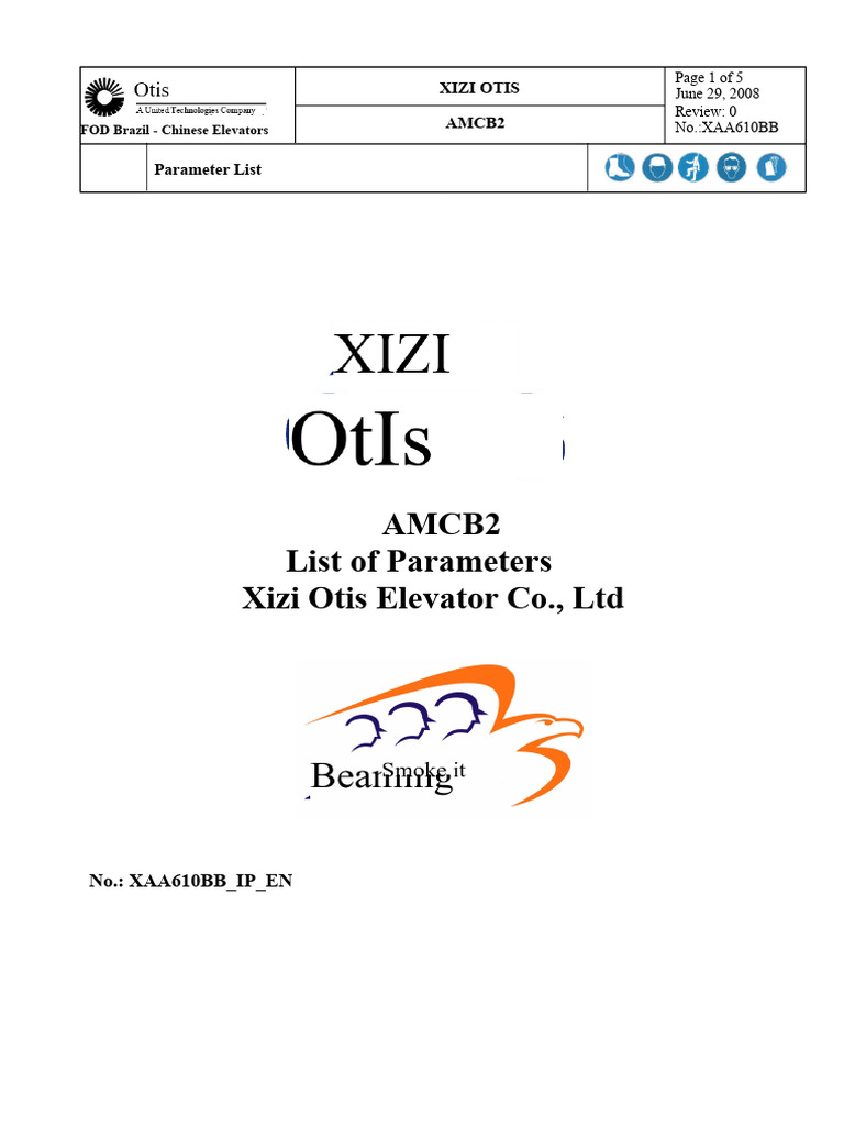 Xizi Otis AMCB2 Parameter List Guide | PDF
