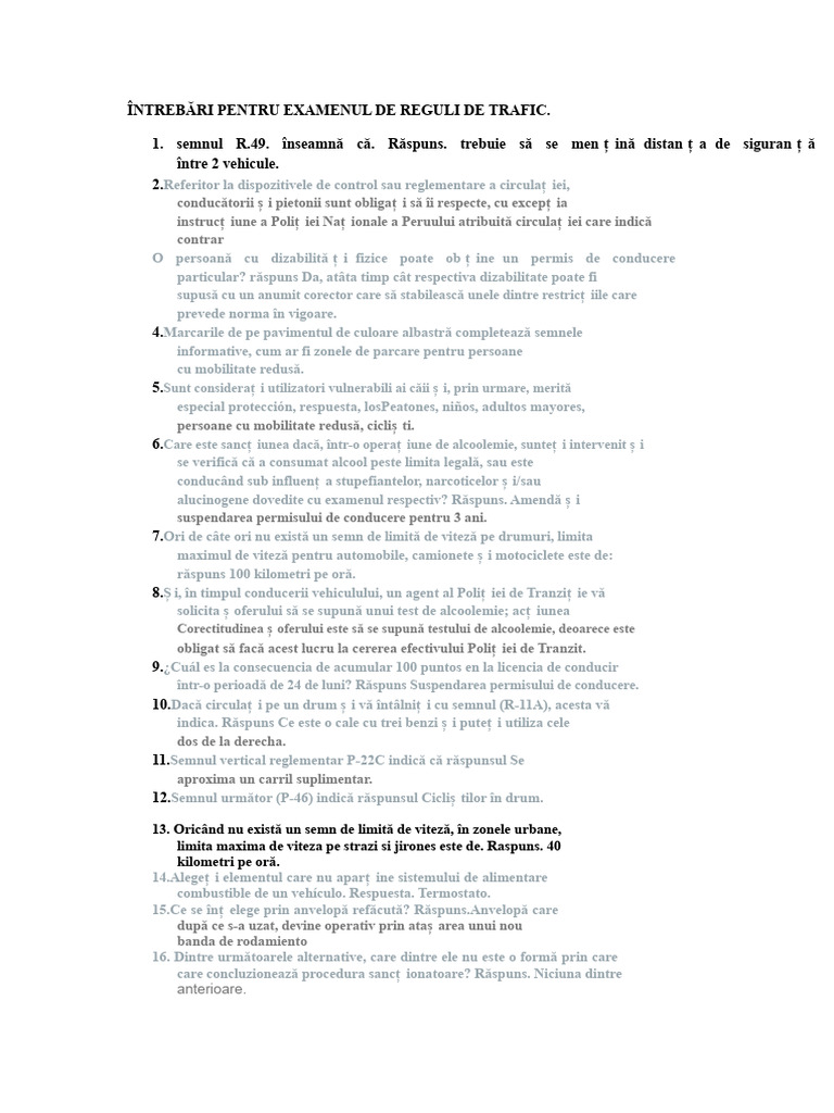 Examen de Reguli | PDF