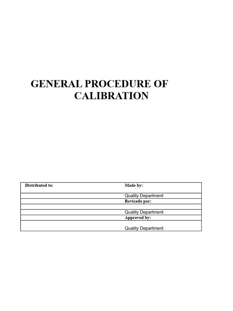 Calibration Procedure Guidelines | PDF | Calibration | Physical Quantities