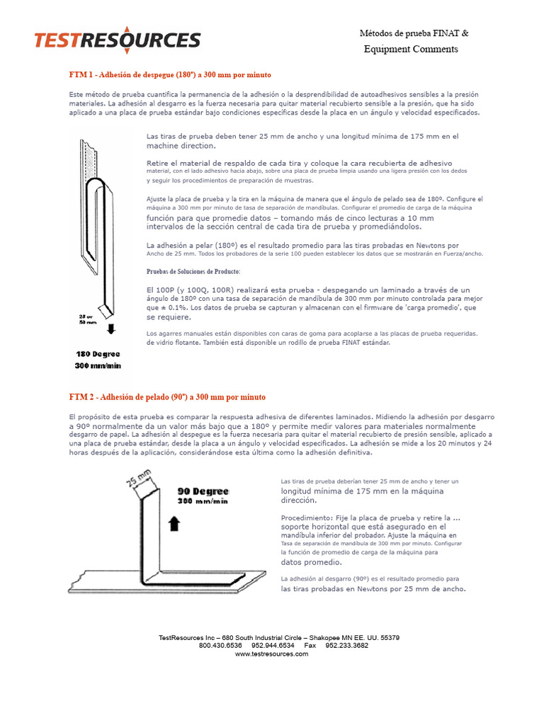 Métodos de prueba de adhesión FINAT | PDF | Adhesión | Laminado ...
