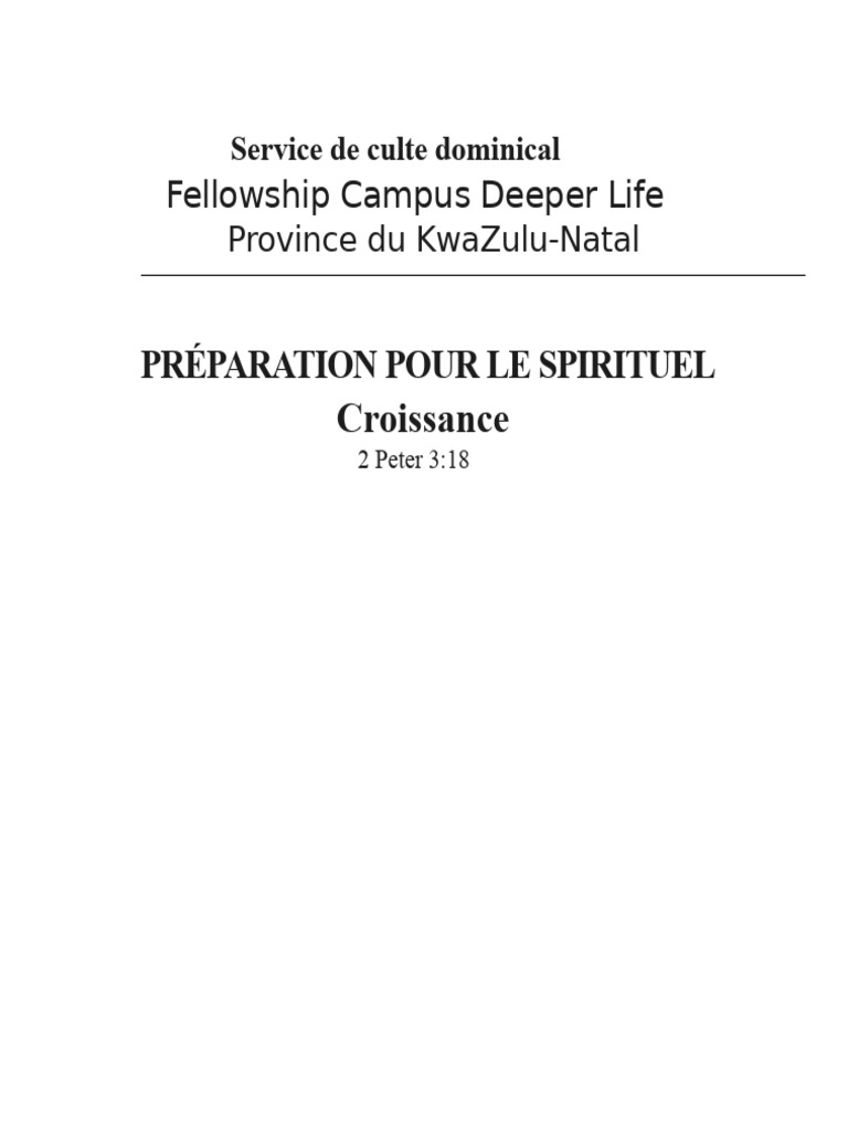 Croissance Spirituelle et Engagement Chrétien | PDF | Dieu | Jésus