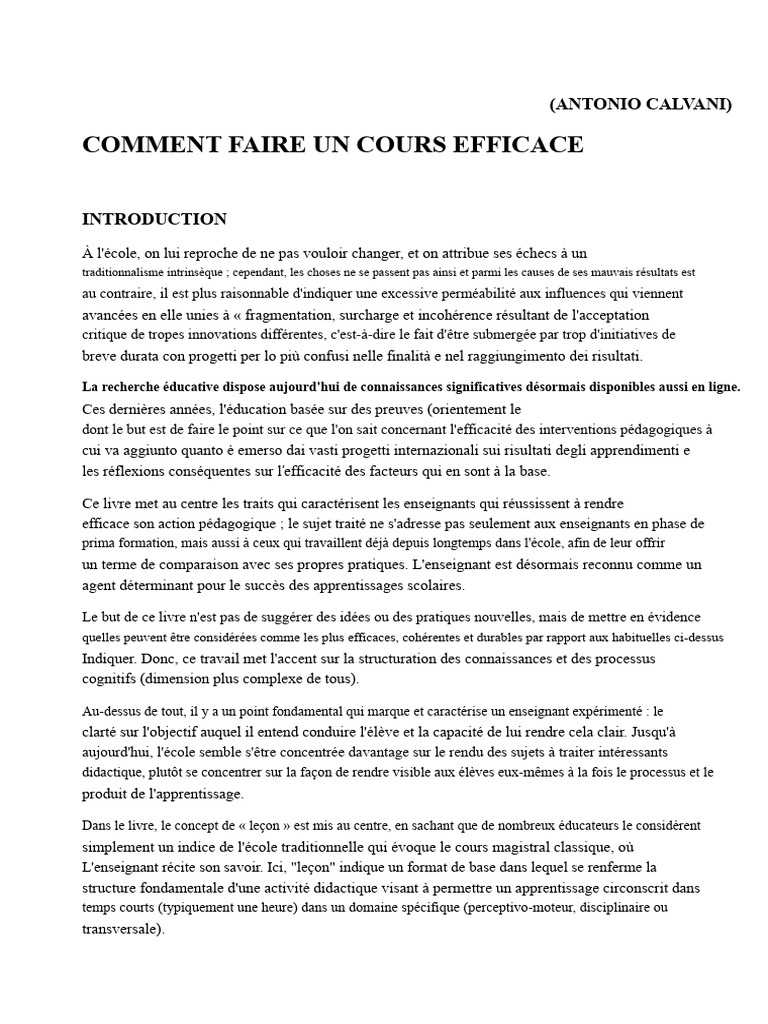Stratégies pour un cours efficace | PDF | Pédagogie | Apprentissage