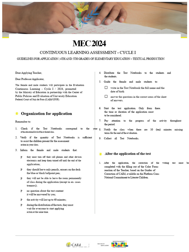 MEC 2024 Guidelines for 4th-5th Grade Assessment | PDF