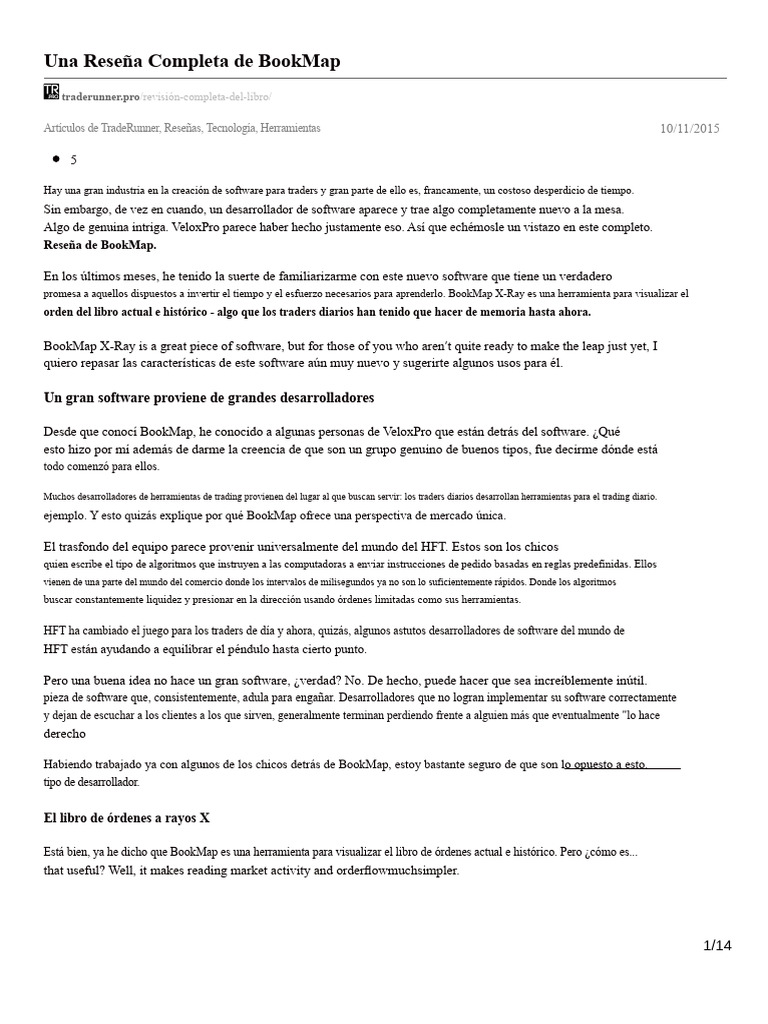 traderunner.pro-Una revisión completa de BookMap.pdf | PDF | Color ...