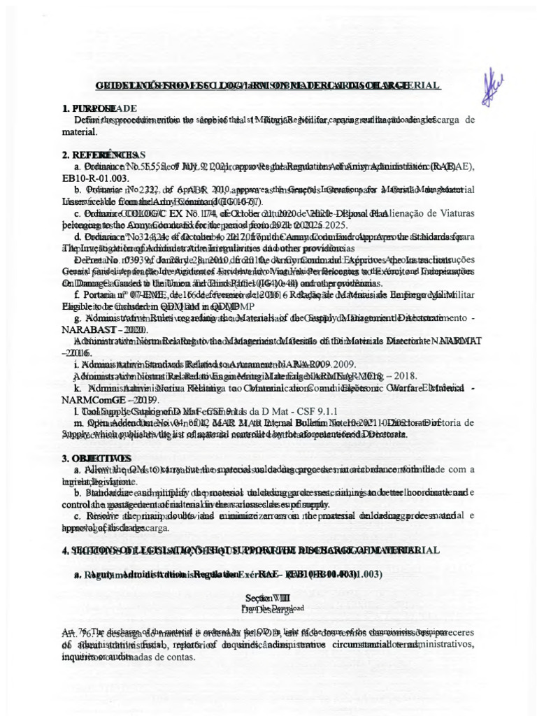 Material Discharge Guidelines for Military | PDF