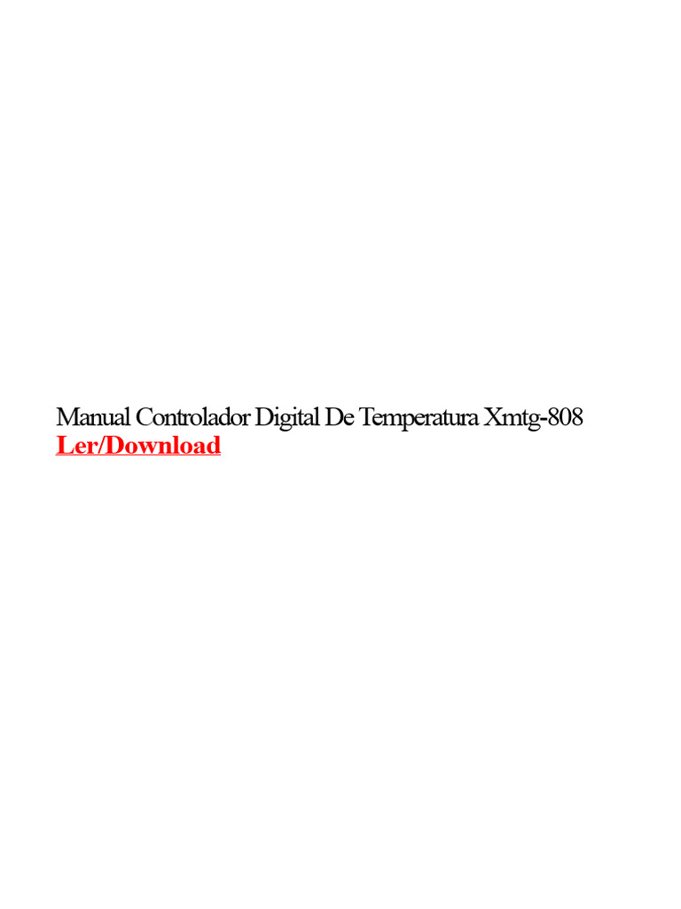 Manual do Controlador Digital XMTG-808 | PDF
